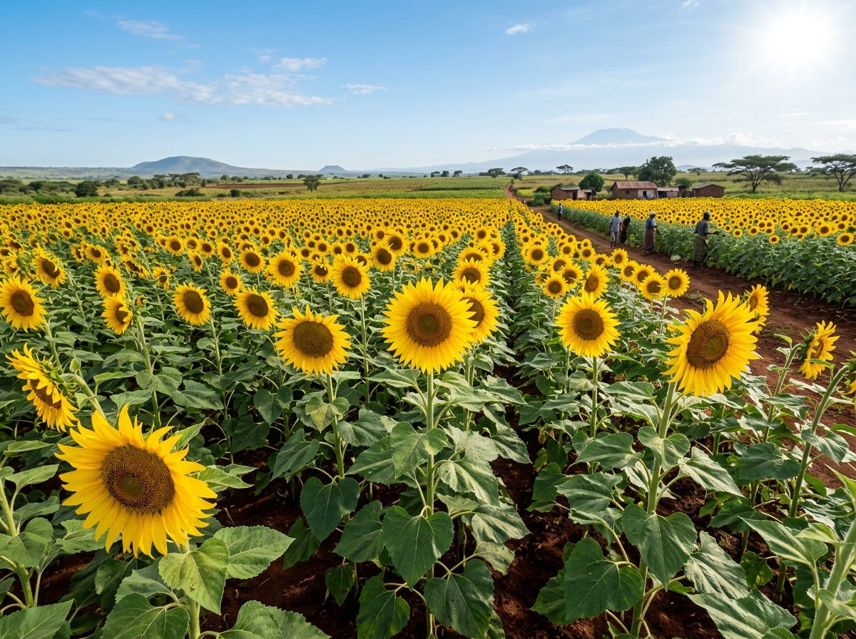 Golden Sunflowers Field Harvest